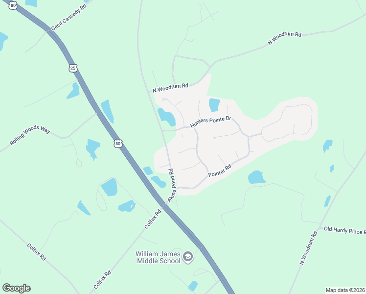 map of restaurants, bars, coffee shops, grocery stores, and more near 1007 Houndsbark Court in Statesboro