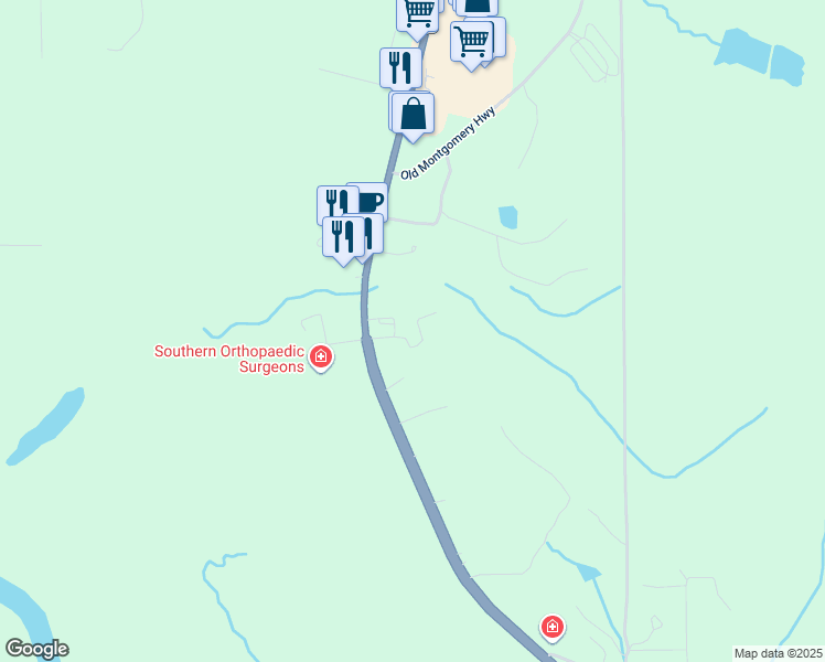 map of restaurants, bars, coffee shops, grocery stores, and more near 201 Welch Drive in Wetumpka