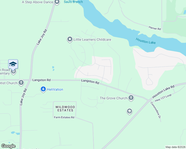 map of restaurants, bars, coffee shops, grocery stores, and more near 102 Wayland Circle in Perry