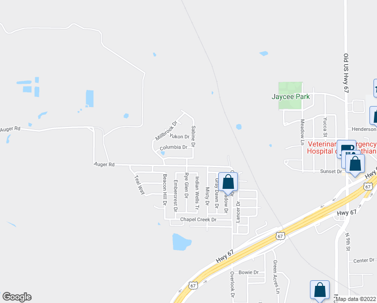map of restaurants, bars, coffee shops, grocery stores, and more near 1306 Columbia Drive in Midlothian