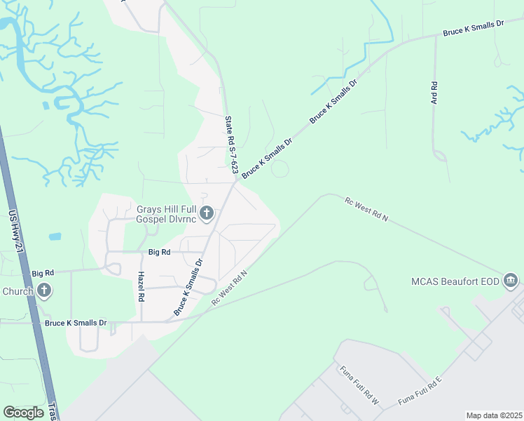 map of restaurants, bars, coffee shops, grocery stores, and more near 27 Santee Lane in Beaufort