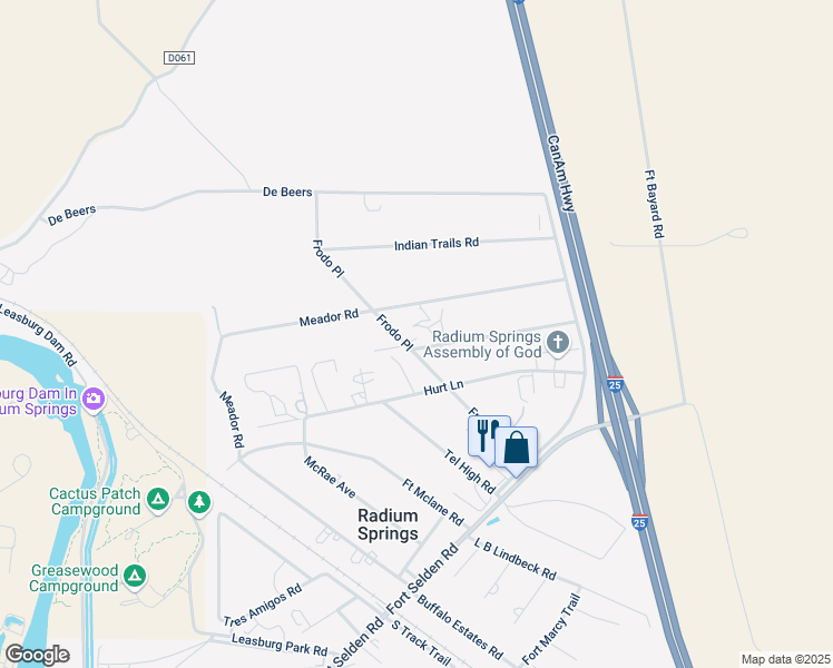 map of restaurants, bars, coffee shops, grocery stores, and more near 101-399 Blazing Trail Road in Las Cruces