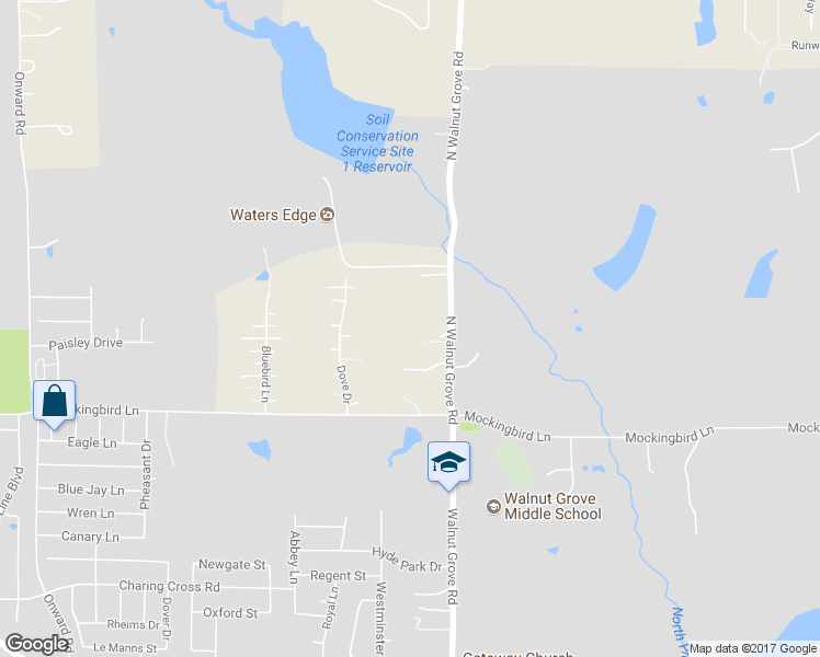 map of restaurants, bars, coffee shops, grocery stores, and more near 1541 North Walnut Grove Road in Midlothian