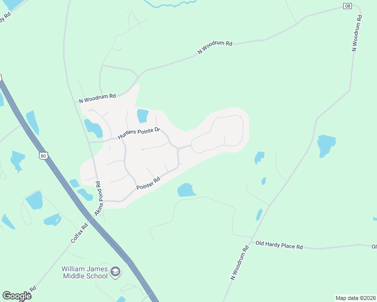 map of restaurants, bars, coffee shops, grocery stores, and more near 802 Woods Hole Circle in Statesboro
