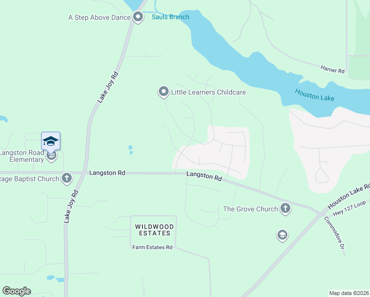 map of restaurants, bars, coffee shops, grocery stores, and more near Wax Myrtle Way in Perry