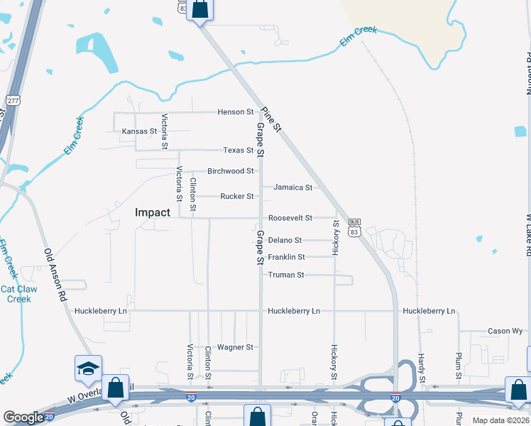 map of restaurants, bars, coffee shops, grocery stores, and more near 4000 Grape Street in Abilene