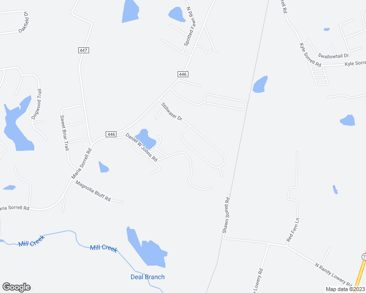map of restaurants, bars, coffee shops, grocery stores, and more near 225 Stillwater Drive in Statesboro