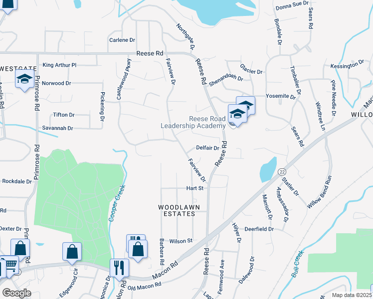 map of restaurants, bars, coffee shops, grocery stores, and more near 3828 Fairview Drive in Columbus