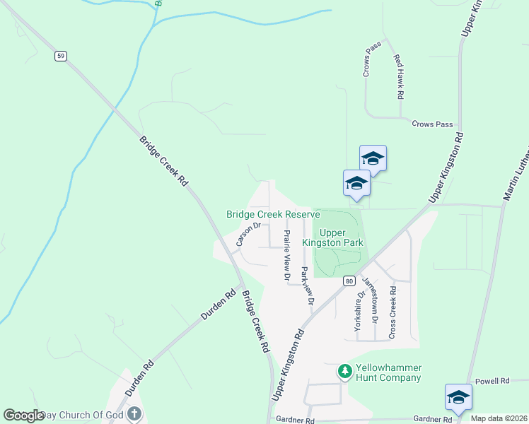map of restaurants, bars, coffee shops, grocery stores, and more near 101 Coleman Drive in Prattville