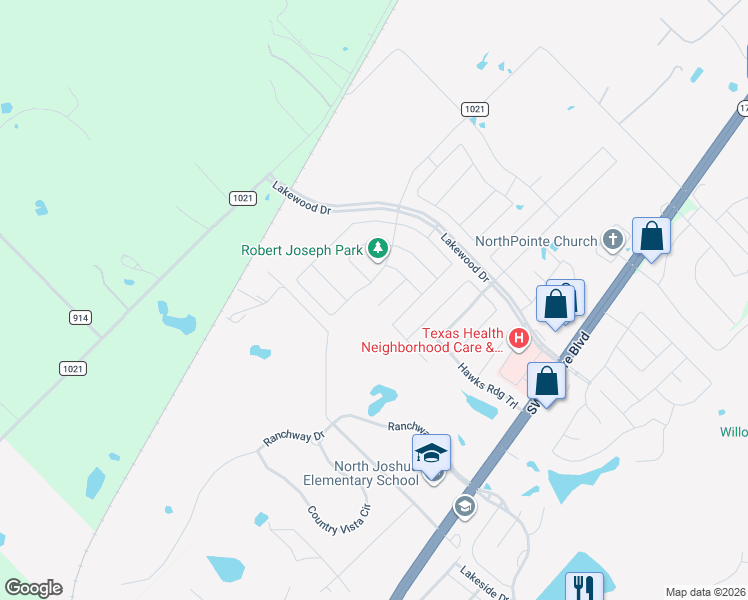 map of restaurants, bars, coffee shops, grocery stores, and more near 2772 Livia Irene Street in Burleson