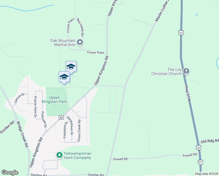 map of restaurants, bars, coffee shops, grocery stores, and more near 124 Moses Road in Prattville