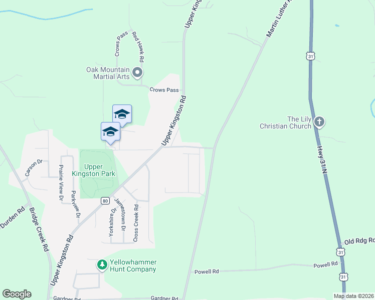 map of restaurants, bars, coffee shops, grocery stores, and more near 124 Moses Road in Prattville