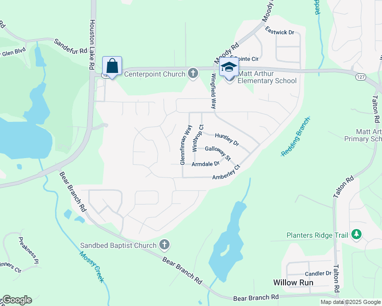 map of restaurants, bars, coffee shops, grocery stores, and more near 118 Glennfinnan Way in Kathleen