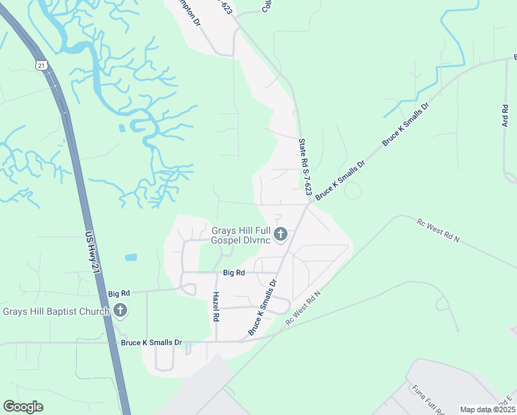 map of restaurants, bars, coffee shops, grocery stores, and more near 24 Moses Road in Beaufort