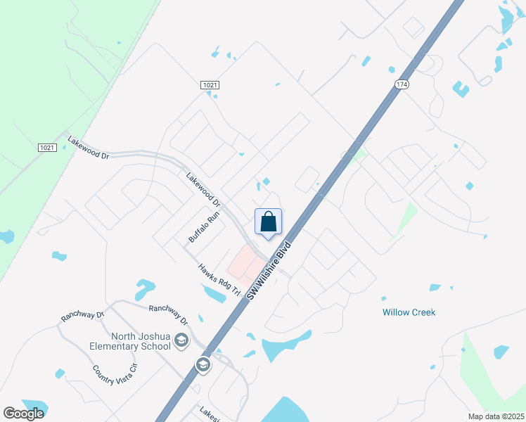 map of restaurants, bars, coffee shops, grocery stores, and more near 2617 Cherry Hills Lane in Burleson