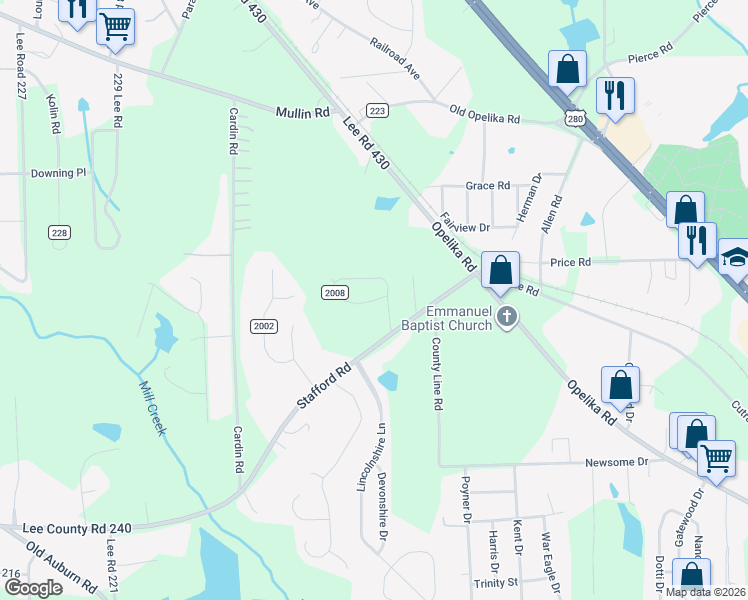 map of restaurants, bars, coffee shops, grocery stores, and more near 366 Lee Road 2008 in Phenix City