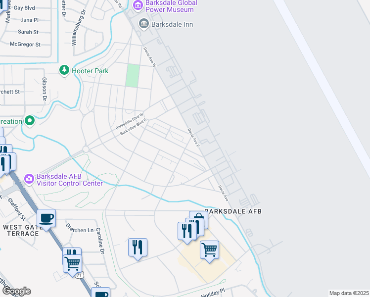 map of restaurants, bars, coffee shops, grocery stores, and more near Luke Avenue in Bossier City