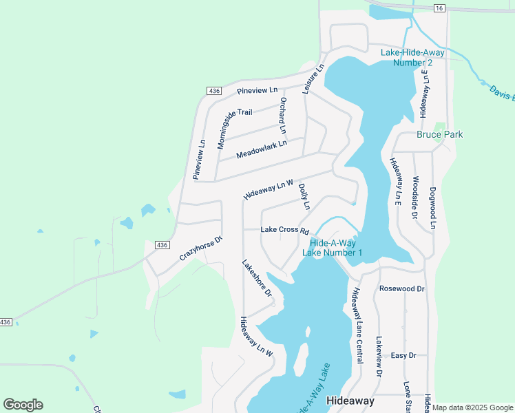 map of restaurants, bars, coffee shops, grocery stores, and more near 1509 Tanglewood Drive West in Hideaway