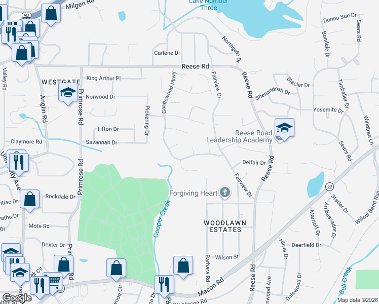 map of restaurants, bars, coffee shops, grocery stores, and more near 5 Wexton Court in Columbus