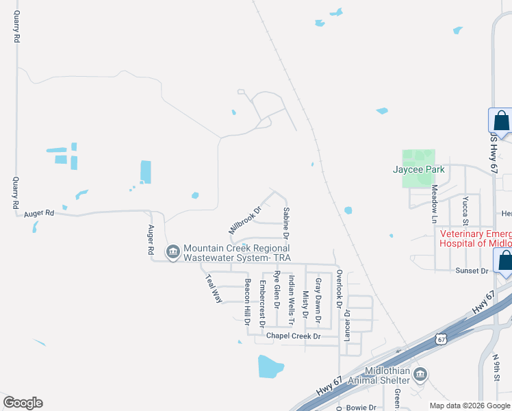 map of restaurants, bars, coffee shops, grocery stores, and more near 1814 Millbrook Drive in Midlothian