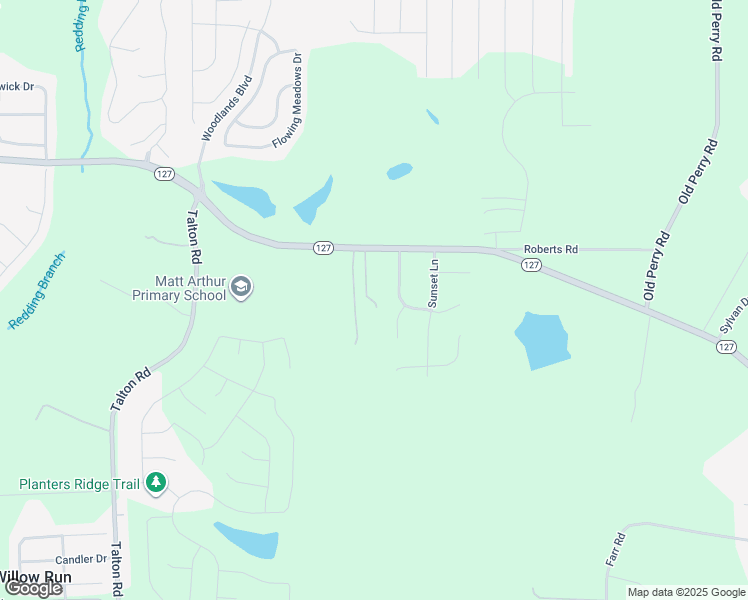 map of restaurants, bars, coffee shops, grocery stores, and more near 2644 Georgia 127 in Kathleen