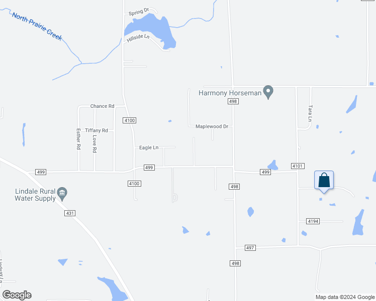 map of restaurants, bars, coffee shops, grocery stores, and more near 16133 Rolling Meadows Drive in Lindale