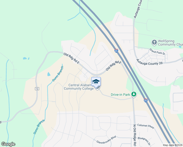 map of restaurants, bars, coffee shops, grocery stores, and more near 1275 Old Ridge Road in Prattville