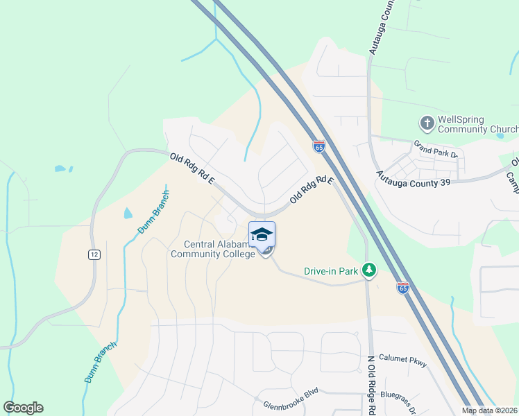 map of restaurants, bars, coffee shops, grocery stores, and more near 1275 Old Ridge Road in Prattville