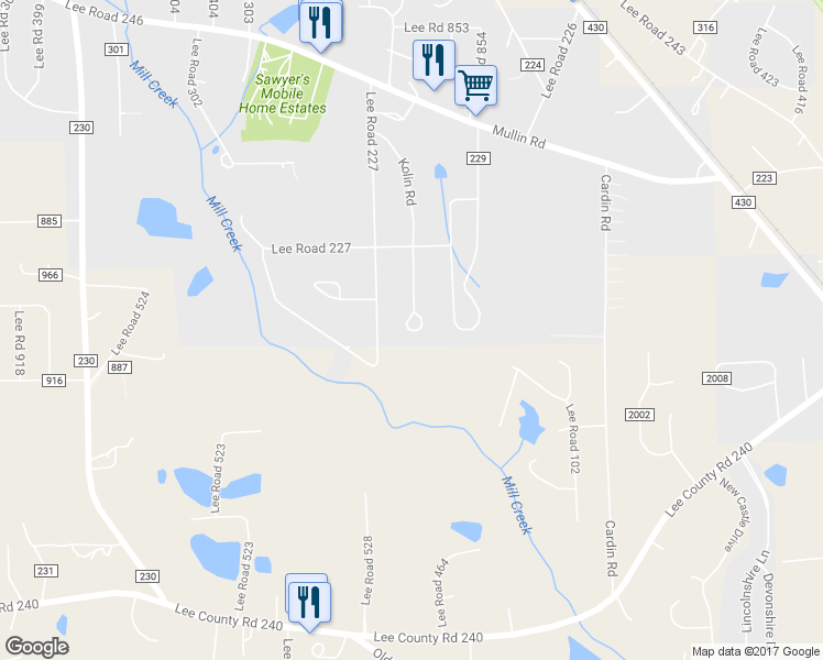 map of restaurants, bars, coffee shops, grocery stores, and more near 477 Lee Road in Smiths Station