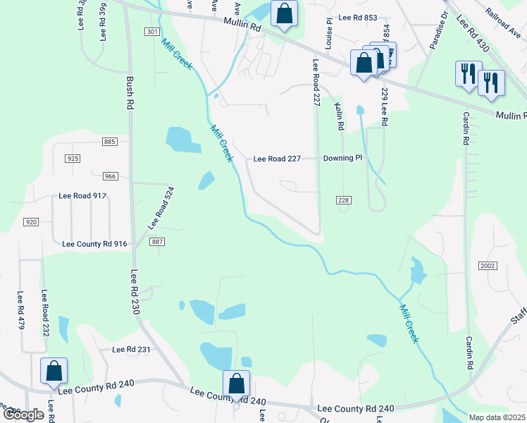 map of restaurants, bars, coffee shops, grocery stores, and more near 723-1049 Lee Road 227 in Smiths Station