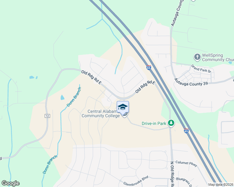 map of restaurants, bars, coffee shops, grocery stores, and more near 1275 Old Ridge Road in Prattville