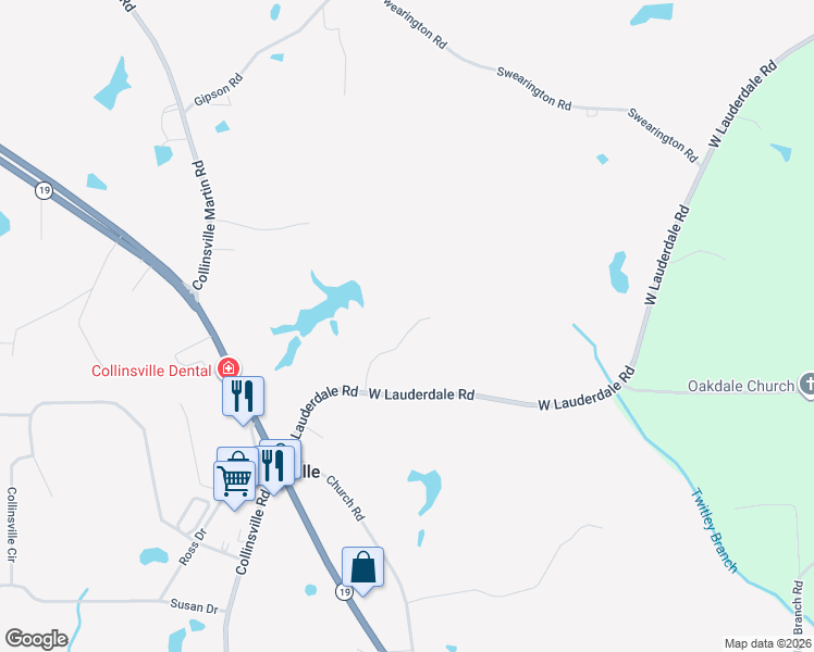 map of restaurants, bars, coffee shops, grocery stores, and more near 9269 Les Harwell Road in Collinsville