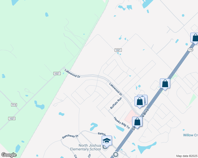 map of restaurants, bars, coffee shops, grocery stores, and more near 424 Richard Street in Burleson