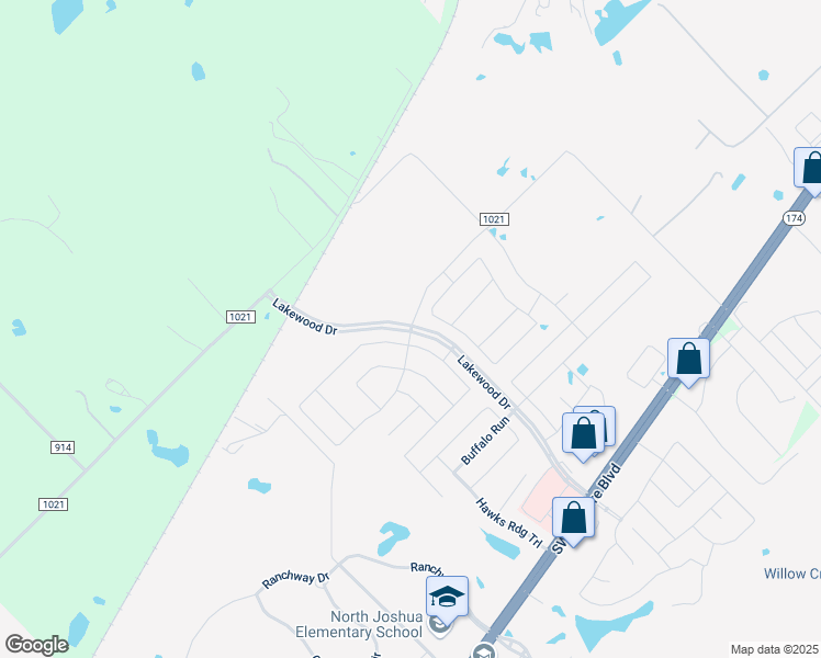 map of restaurants, bars, coffee shops, grocery stores, and more near 424 Richard Street in Burleson