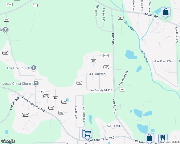 map of restaurants, bars, coffee shops, grocery stores, and more near 330 Lee Road 917 in Phenix City