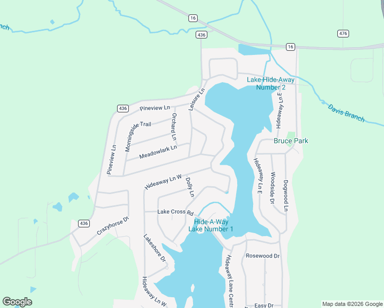 map of restaurants, bars, coffee shops, grocery stores, and more near 1611 Pineview Lane in Hideaway