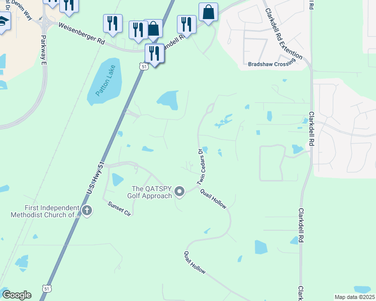 map of restaurants, bars, coffee shops, grocery stores, and more near 540 Twin Cedars Drive in Madison