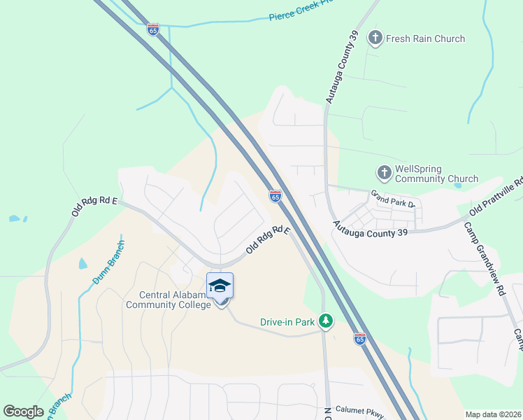 map of restaurants, bars, coffee shops, grocery stores, and more near Interstate 65 in Prattville
