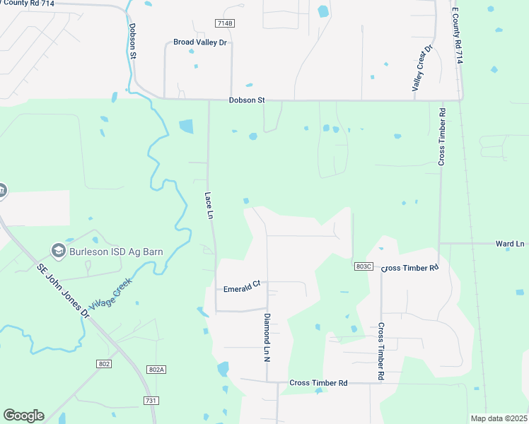 map of restaurants, bars, coffee shops, grocery stores, and more near 205 Diamond Lane in Burleson