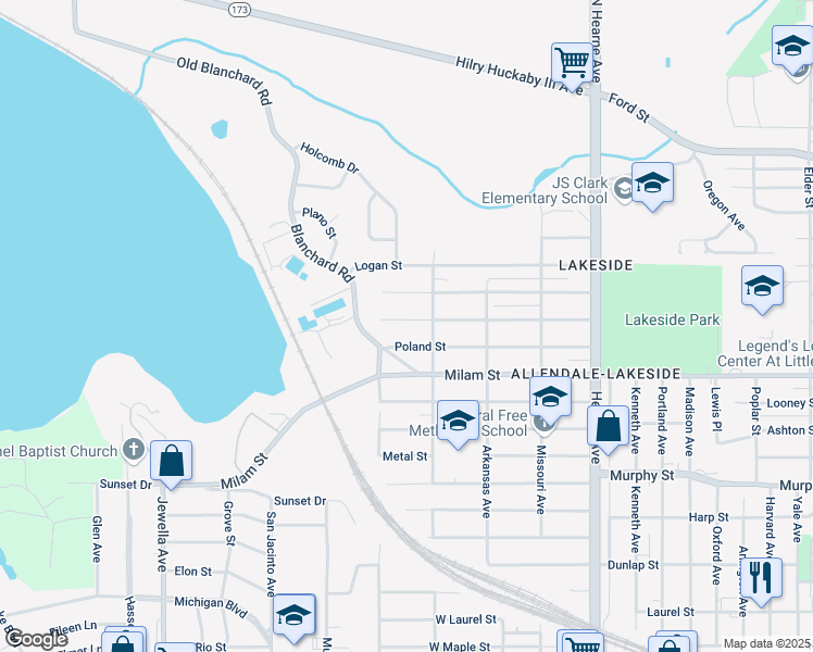 map of restaurants, bars, coffee shops, grocery stores, and more near 3131 Abbie Street in Shreveport