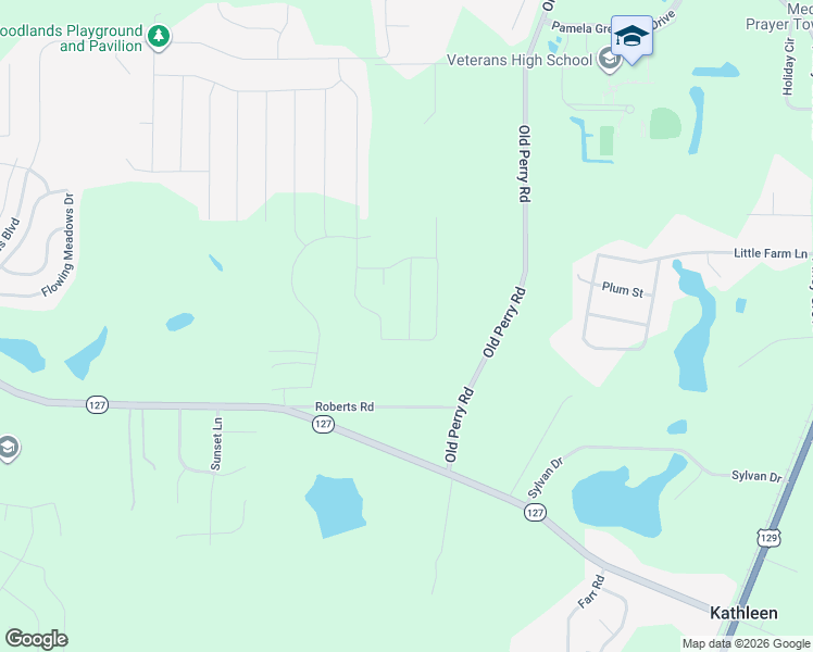 map of restaurants, bars, coffee shops, grocery stores, and more near 703 Old Perry Road in Kathleen