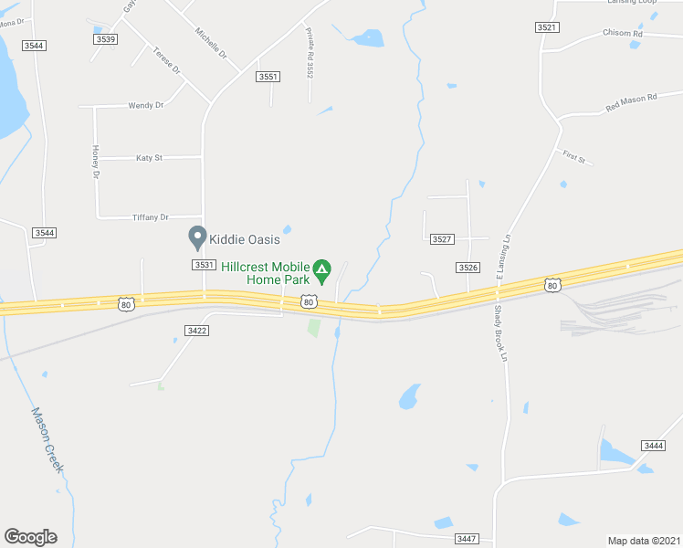 map of restaurants, bars, coffee shops, grocery stores, and more near 13 Timberbrook Road in Longview