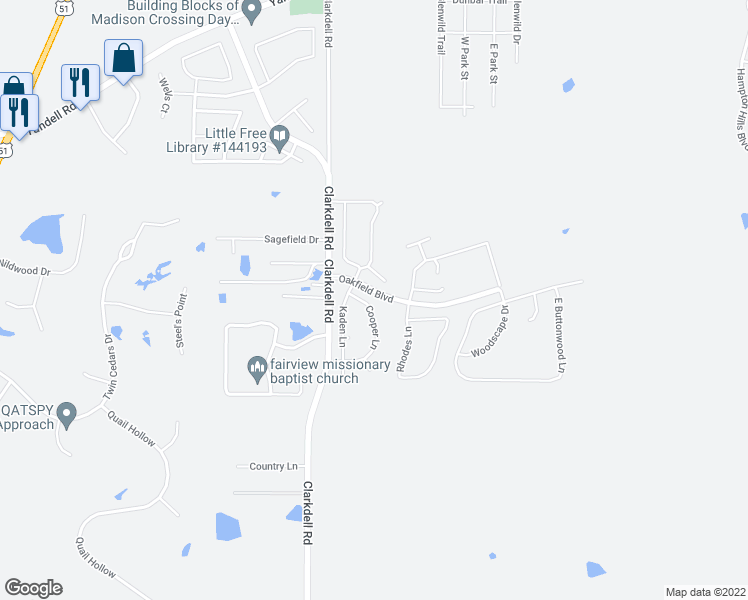 map of restaurants, bars, coffee shops, grocery stores, and more near 208 Cooper Lane in Canton