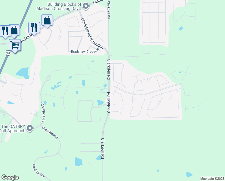 map of restaurants, bars, coffee shops, grocery stores, and more near 105 Kaden Lane in Canton