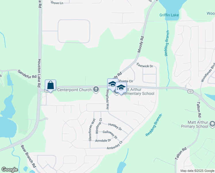 map of restaurants, bars, coffee shops, grocery stores, and more near 2500 Georgia 127 in Kathleen