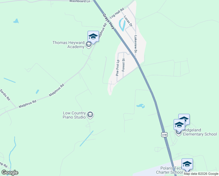 map of restaurants, bars, coffee shops, grocery stores, and more near 219 Pine Forest Loop in Ridgeland