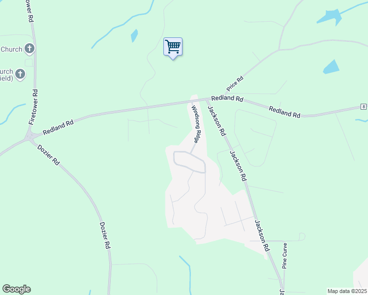 map of restaurants, bars, coffee shops, grocery stores, and more near 279 Windsong Loop in Wetumpka