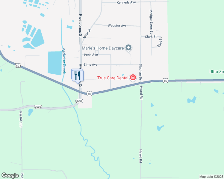 map of restaurants, bars, coffee shops, grocery stores, and more near 7492 U.S. 80 in Ruston