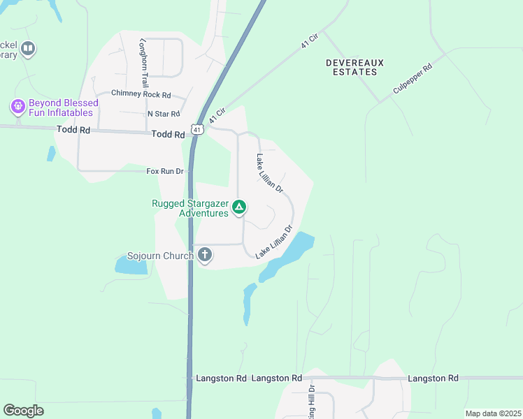 map of restaurants, bars, coffee shops, grocery stores, and more near 111 Valley Lake Drive in Perry