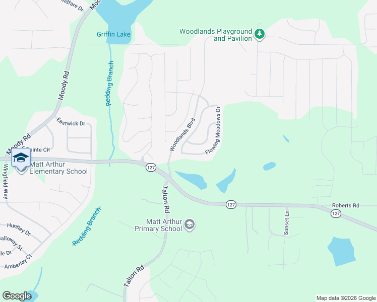 map of restaurants, bars, coffee shops, grocery stores, and more near 243 Flowing Meadows Drive in Kathleen